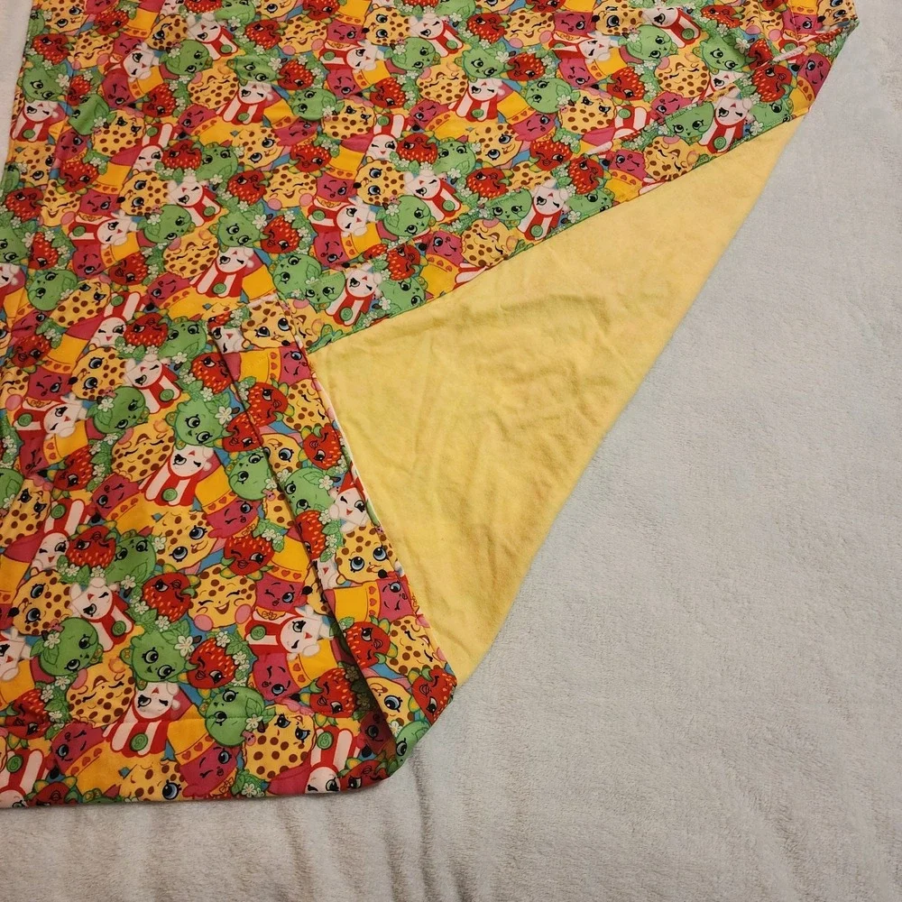 Hand Made Sewn SHOPKINS Crib Blanket Nursery‎ Play Mat Jersey Knit Super Soft